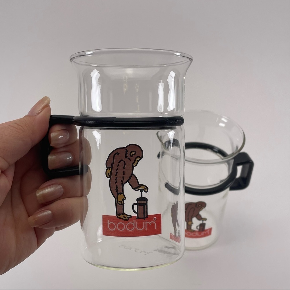 Bodum Bistro Mugs Monkey with French Press Graphics